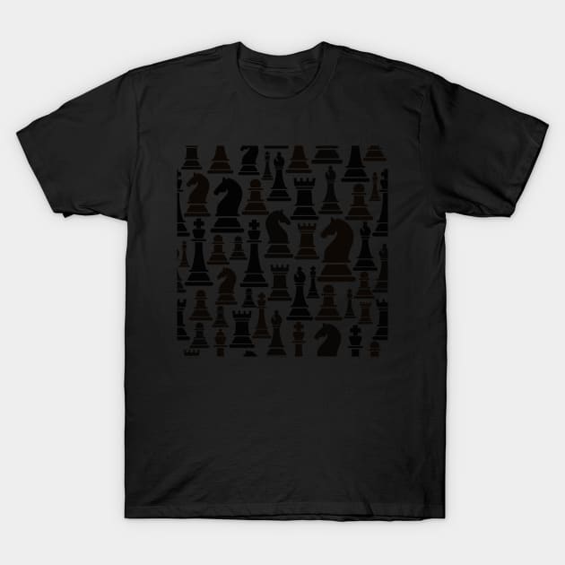 Chess Pattern in Black and White T-Shirt by edwardecho